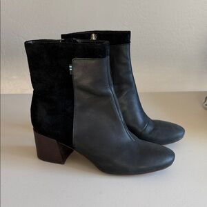 Toms Black Ankle Boots with Suede Detail